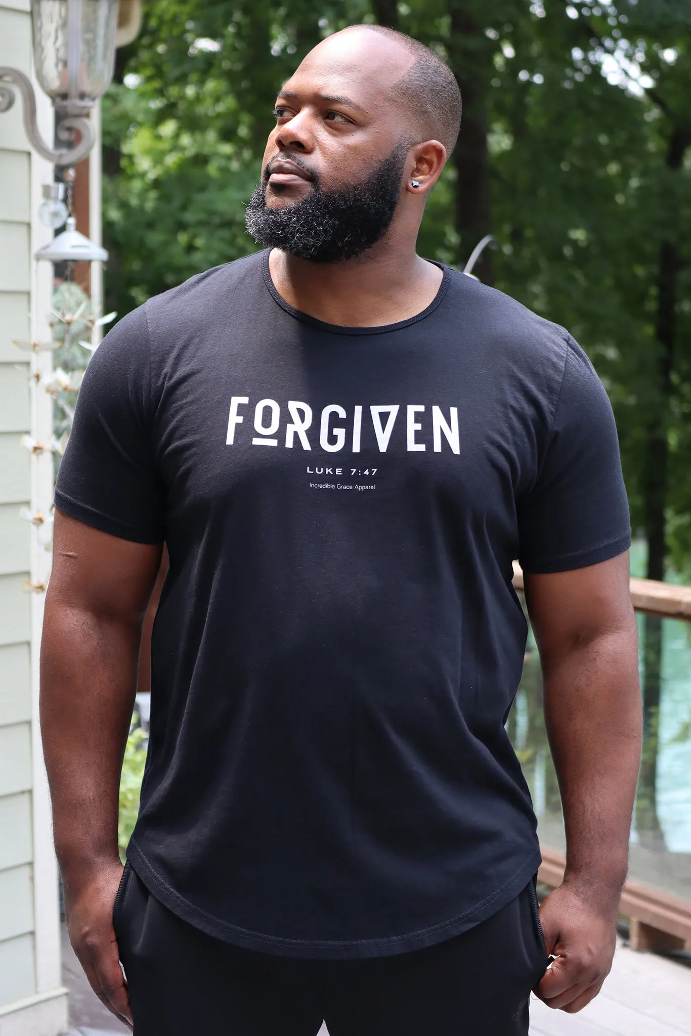 FORGIVEN Curved Hem T-Shirt