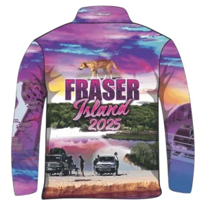 Fraser Island | Complete Fraser Island (K'gari) Purple Fishing Shirt (2025) ★Pre-Order★