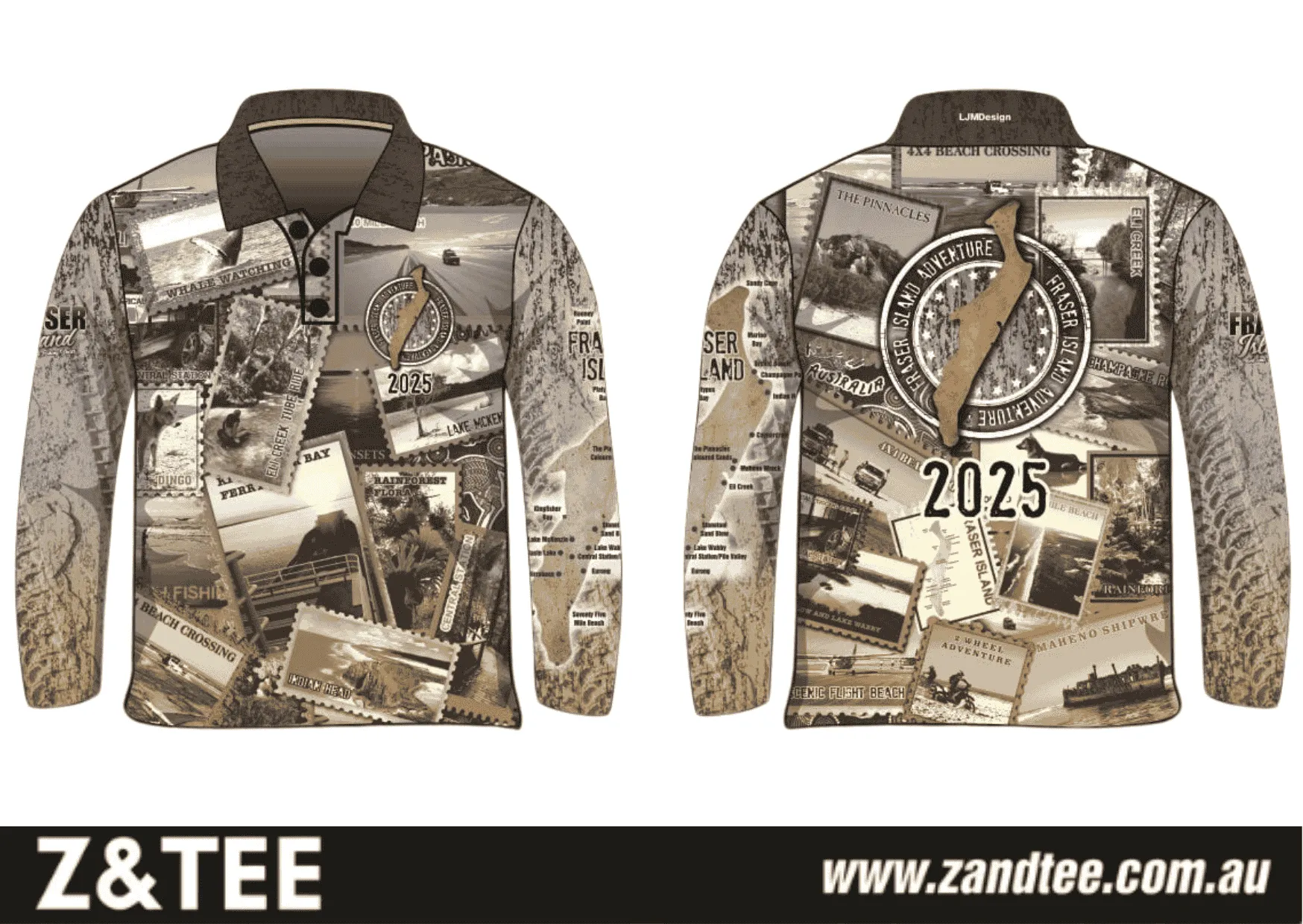 Fraser Island | Send it to Fraser Island (K'gari) Sepia Fishing Shirt (2025) ★Pre-Order★