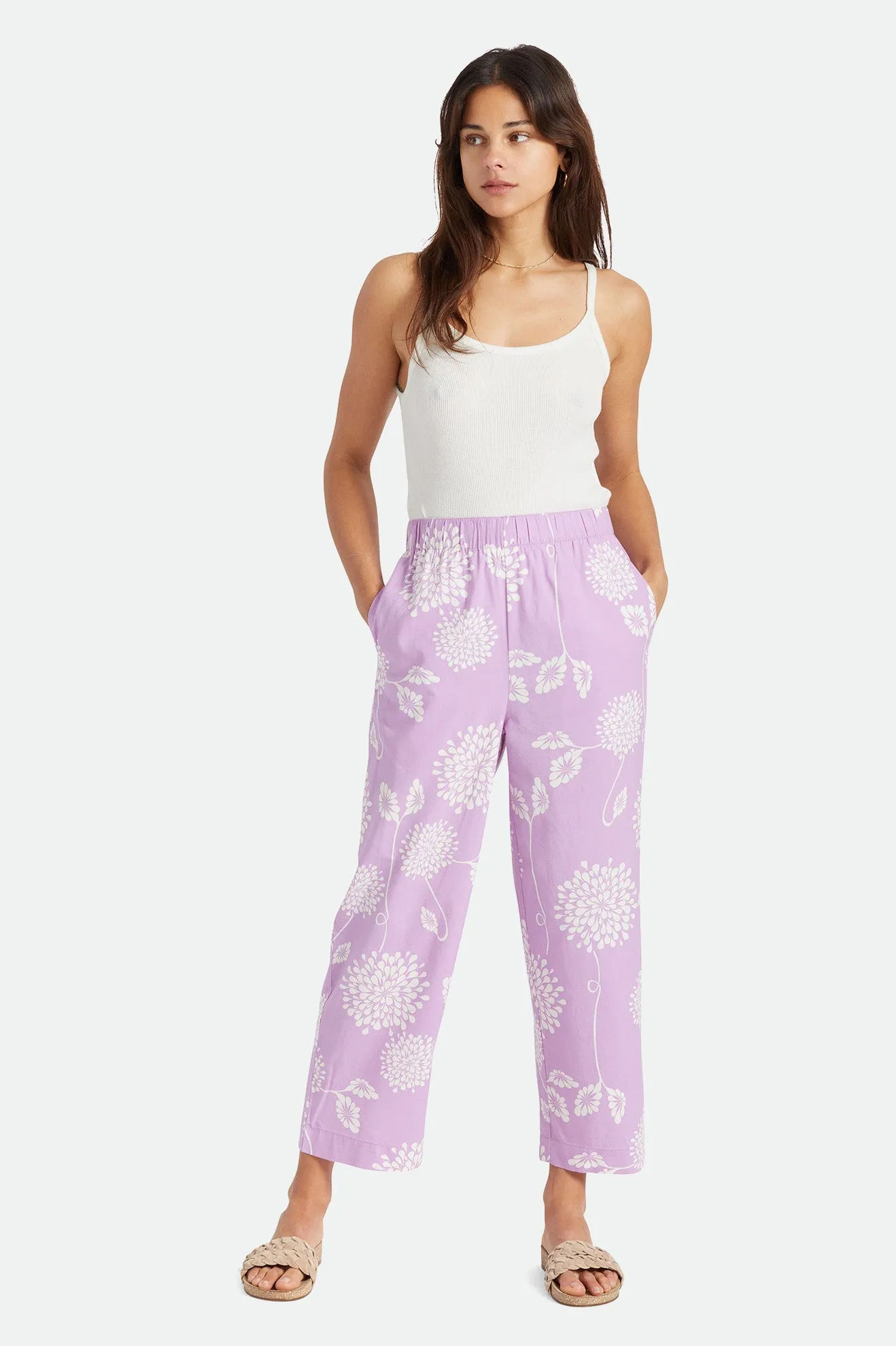 Garden Floral Crop Pant - Dove