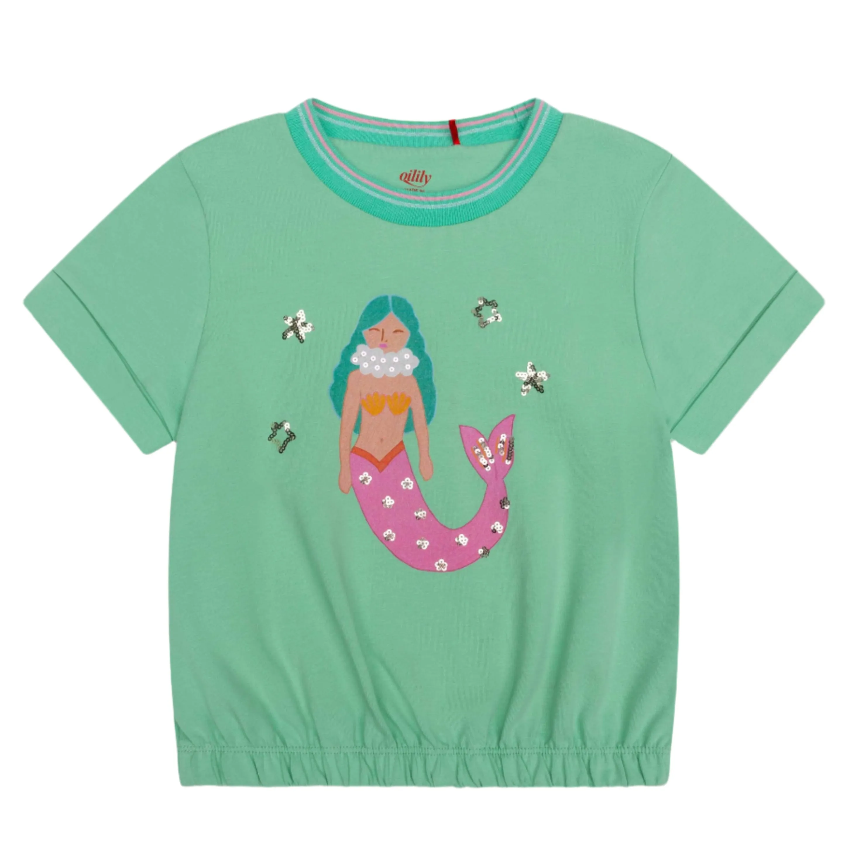 Girls Green Mermaid T-Shirt