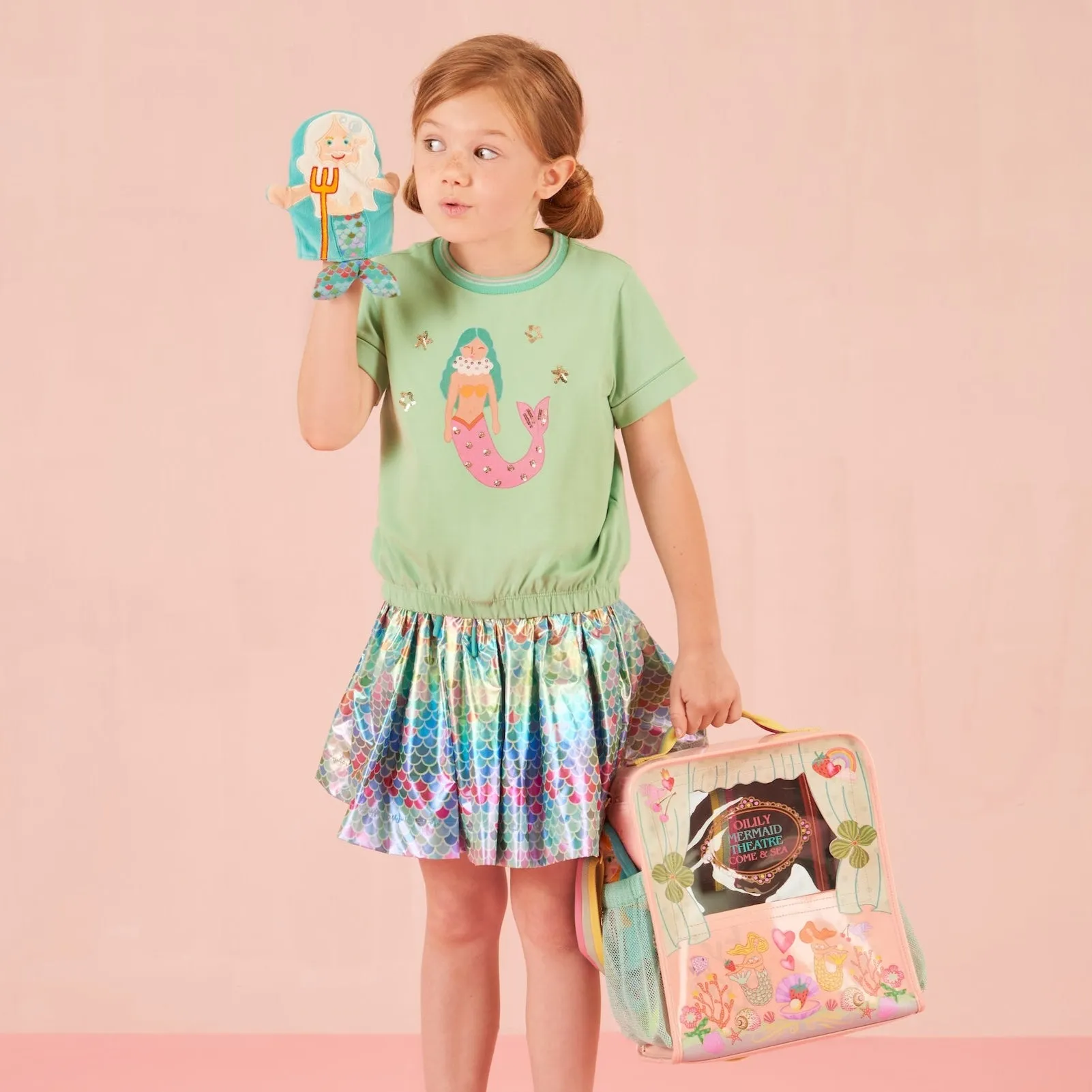 Girls Green Mermaid T-Shirt