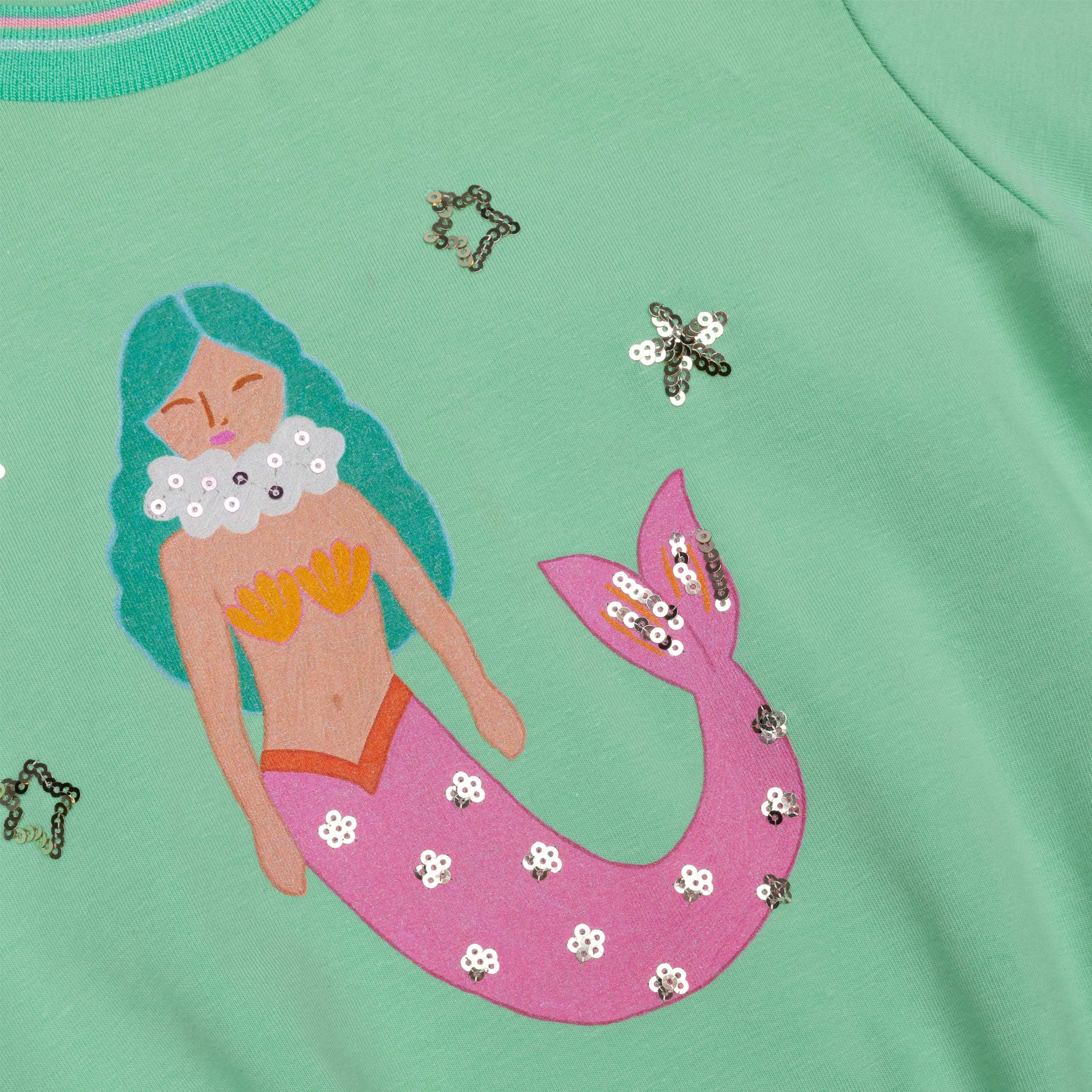 Girls Green Mermaid T-Shirt