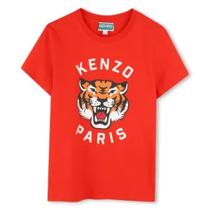 Girls Red Tiger T-Shirt