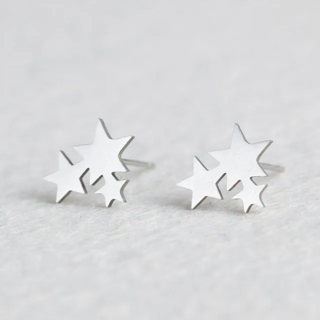 Golden and Silver Stainless Steel Minimalist Earrings for Women Trendy Stars Animal Cat Korean Stud Earrings Fashion Jewelry