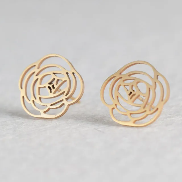 Golden and Silver Stainless Steel Minimalist Earrings for Women Trendy Stars Animal Cat Korean Stud Earrings Fashion Jewelry