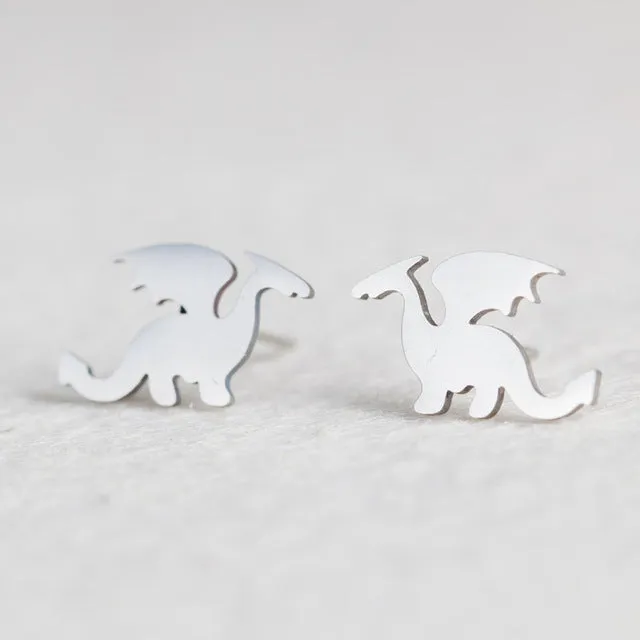 Golden and Silver Stainless Steel Minimalist Earrings for Women Trendy Stars Animal Cat Korean Stud Earrings Fashion Jewelry