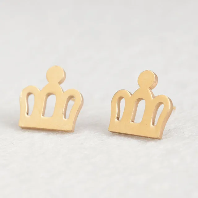 Golden and Silver Stainless Steel Minimalist Earrings for Women Trendy Stars Animal Cat Korean Stud Earrings Fashion Jewelry