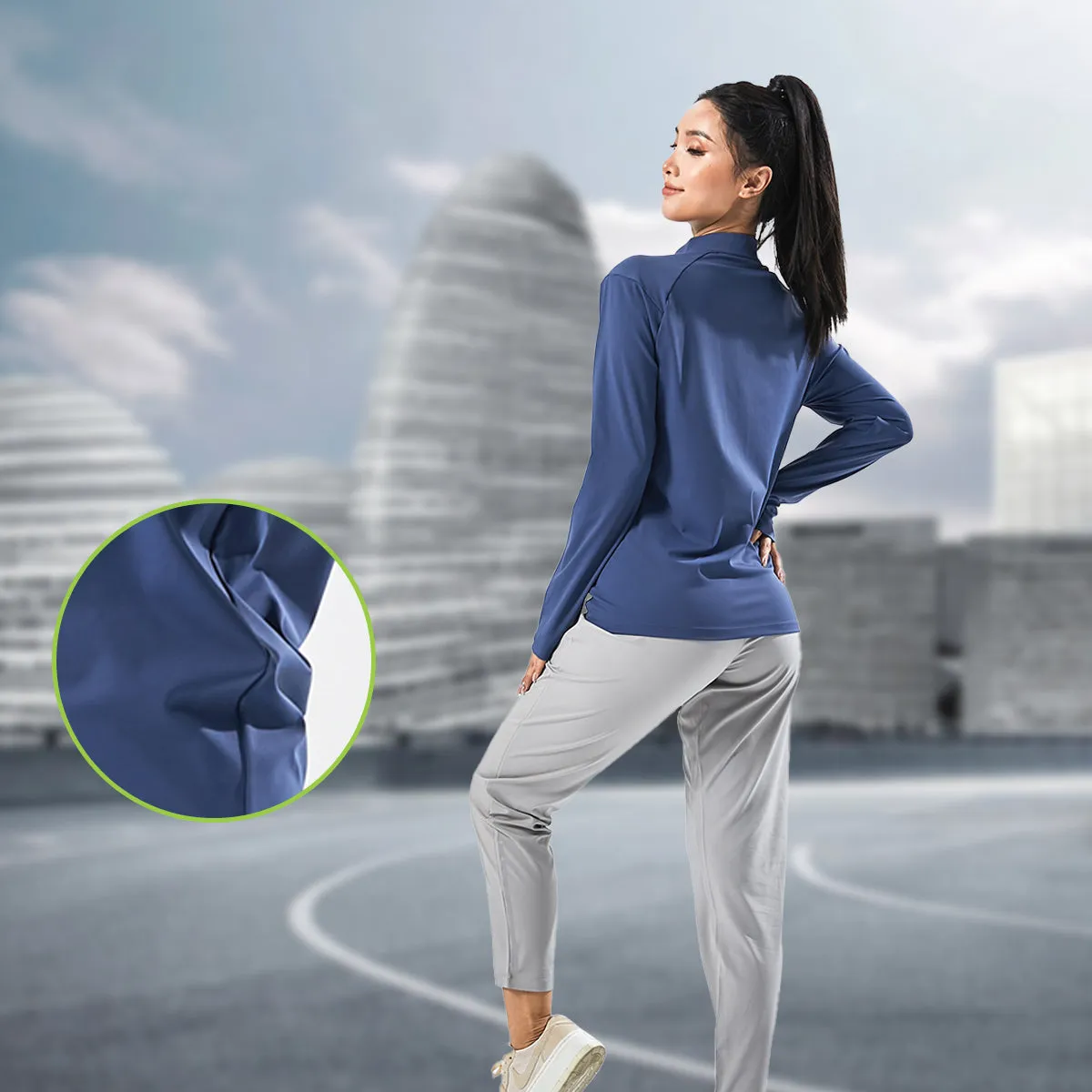 Half Stand Collar Sports Sweatshirt