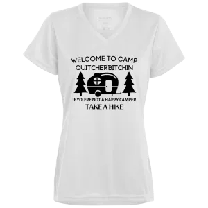 Happy Camper Ladies’ Moisture-Wicking V-Neck Tee
