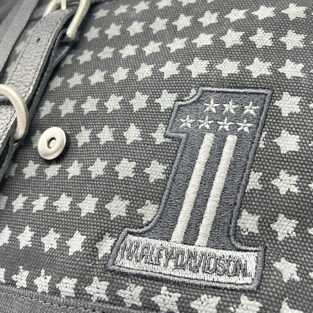 Harley-Davidson® Women's Embroidered #1 Distressed Denim Crossbody Purse