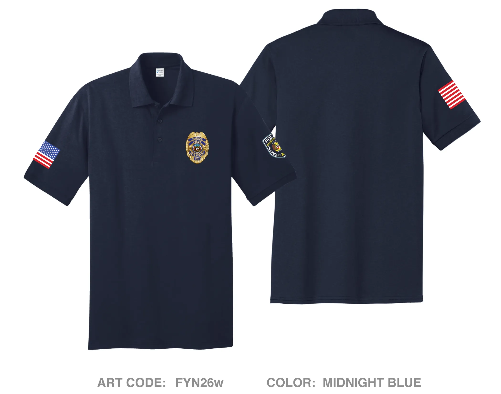 Hillsboro Police Department Hi-Tech Performance Men's SS Polo - FYN26w
