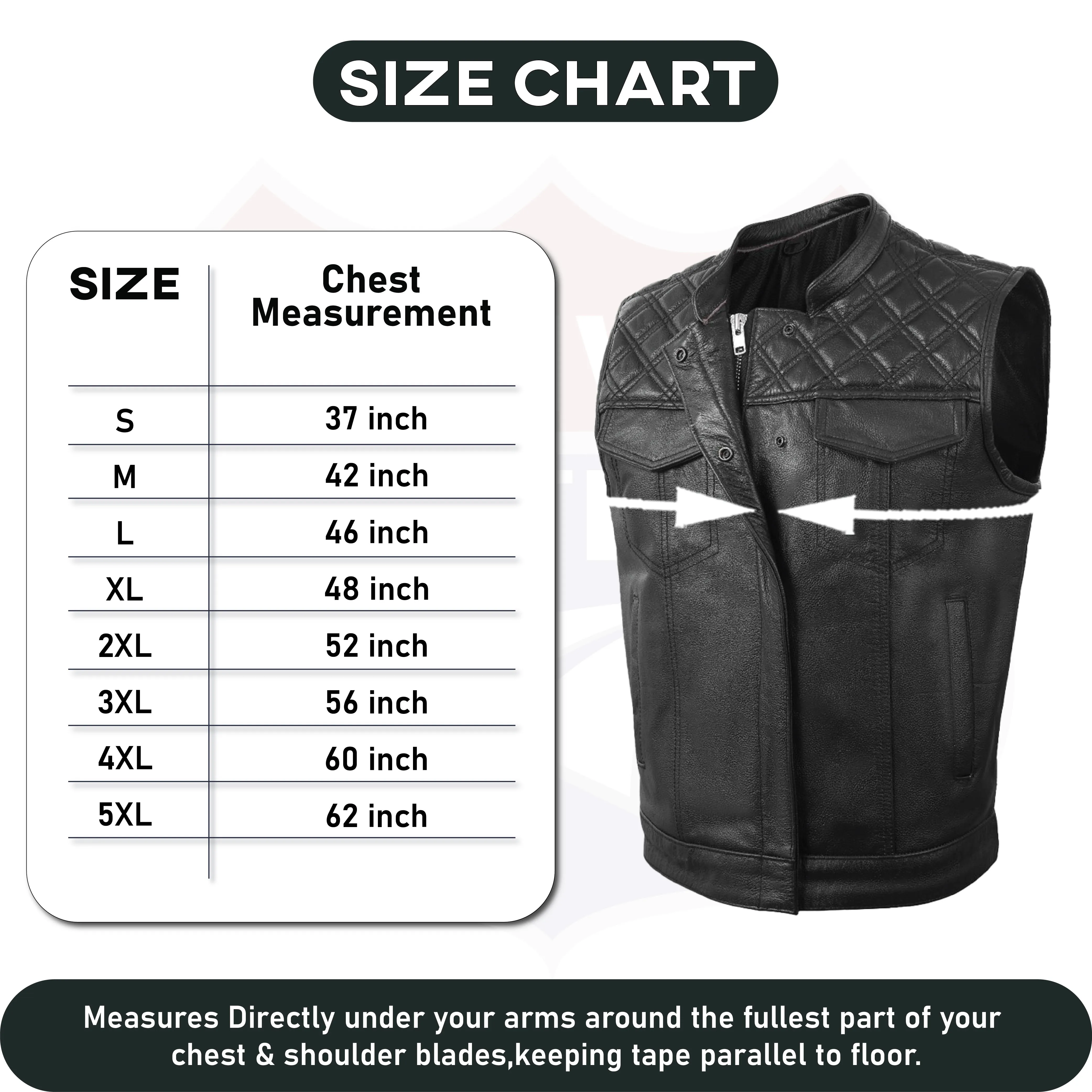 HL11693SPT Black Men Cross Stitch Club Leather Vest