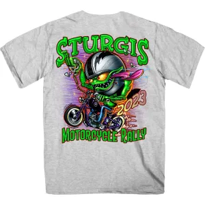Hot Leathers SPB1080 Men’s Ash Sturgis 2023 Bobber Monster Short Sleeve T-Shirt
