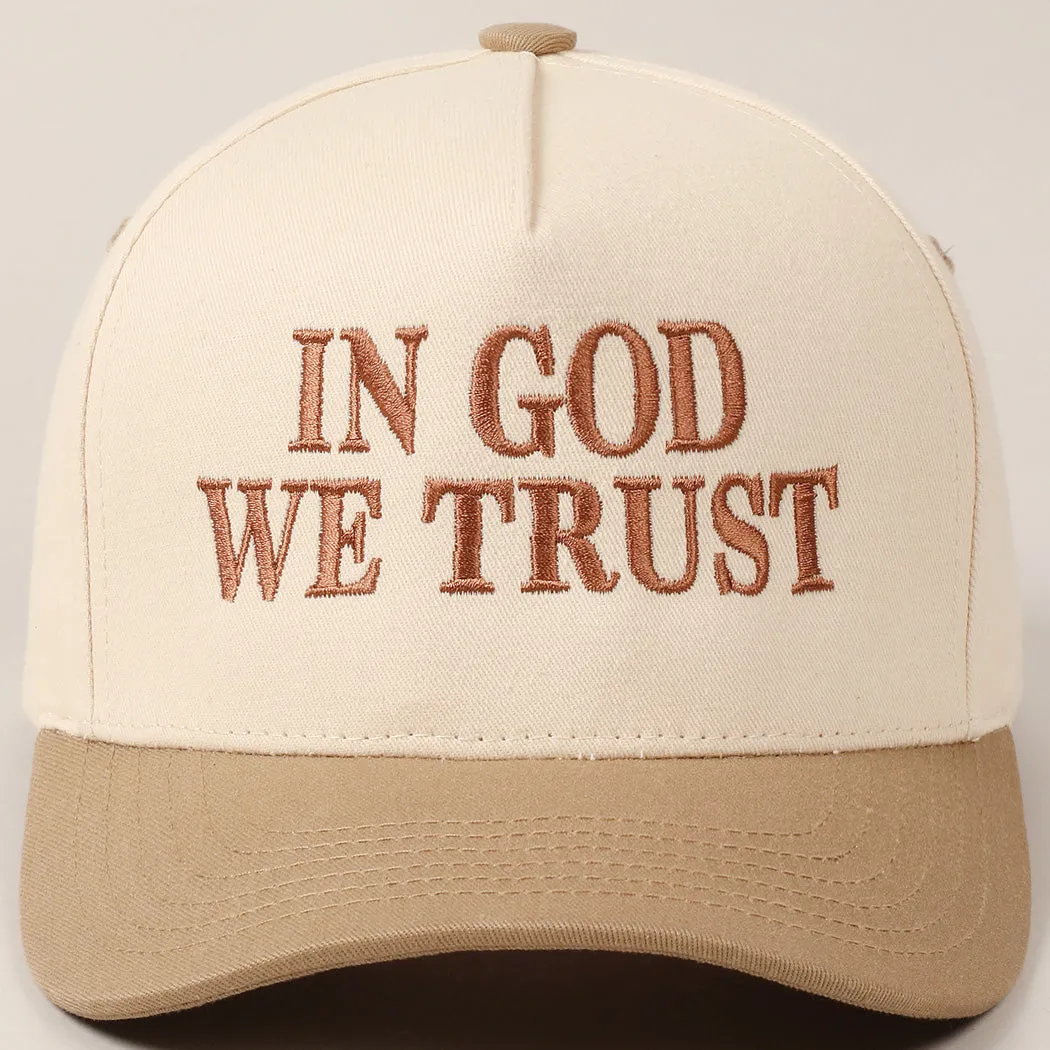 In God We Trust Hat - Beige