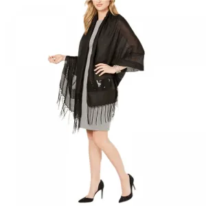 INC International Concepts Women's Fringe Sequin Party Wrap