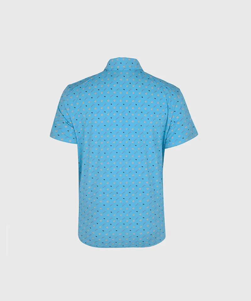 KANDINI Air Flow Printed Polo (Unisex) - Blue