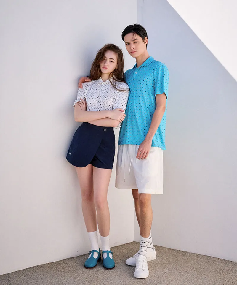 KANDINI Air Flow Printed Polo (Unisex) - Ivory