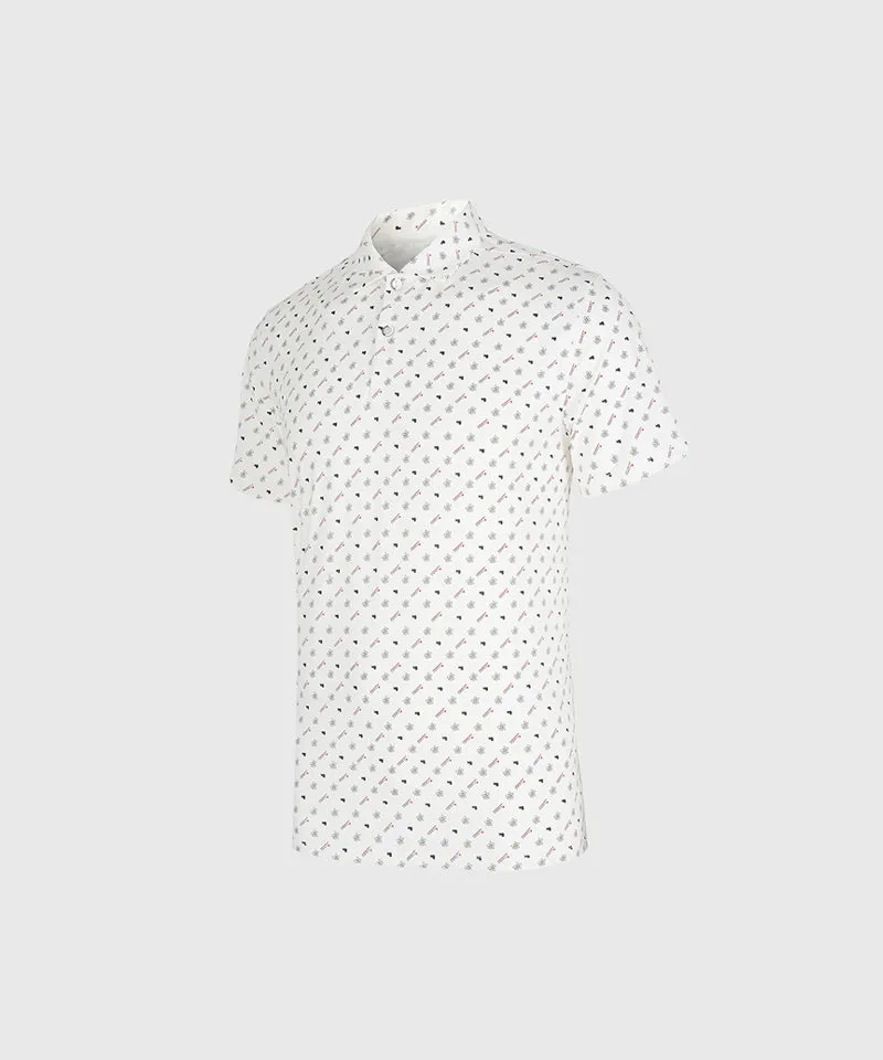 KANDINI Air Flow Printed Polo (Unisex) - Ivory