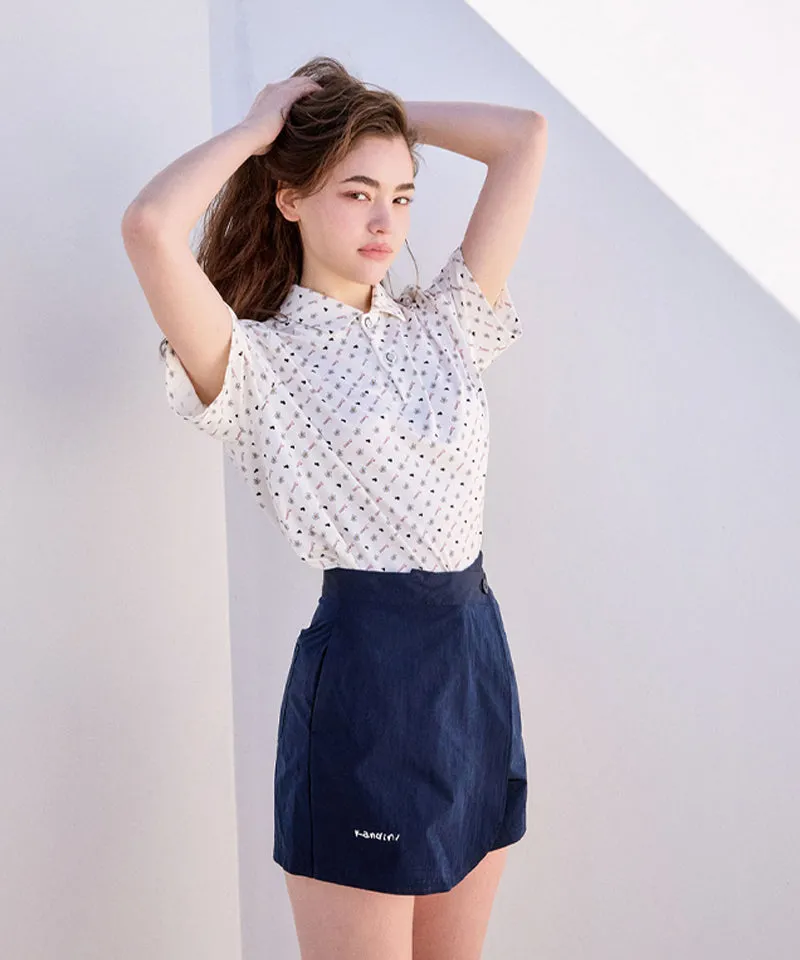 KANDINI Air Flow Printed Polo (Unisex) - Ivory