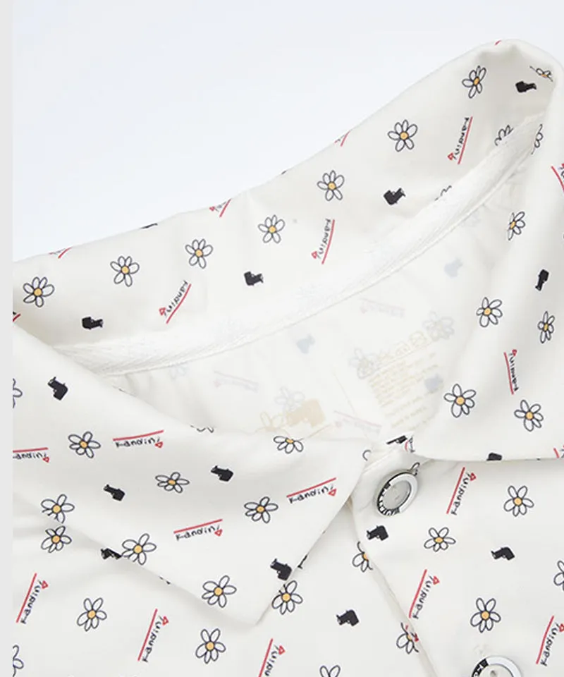 KANDINI Air Flow Printed Polo (Unisex) - Ivory