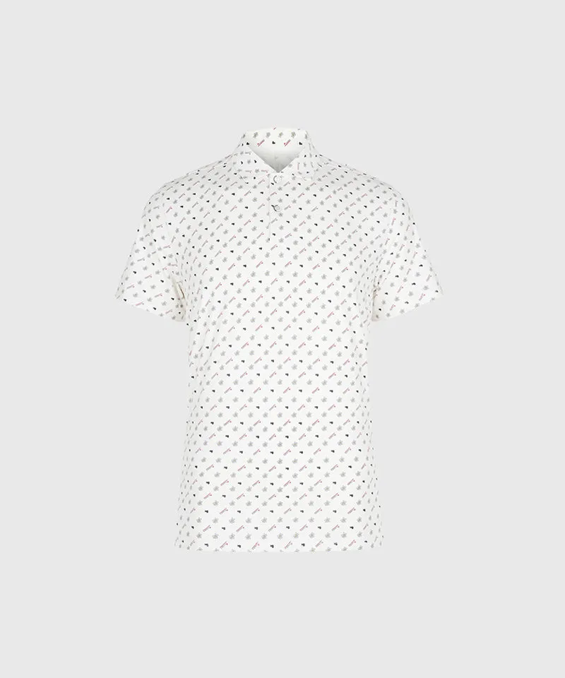 KANDINI Air Flow Printed Polo (Unisex) - Ivory