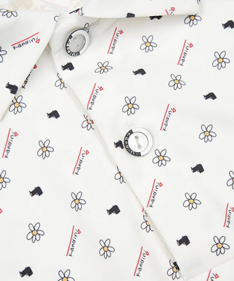 KANDINI Air Flow Printed Polo (Unisex) - Ivory