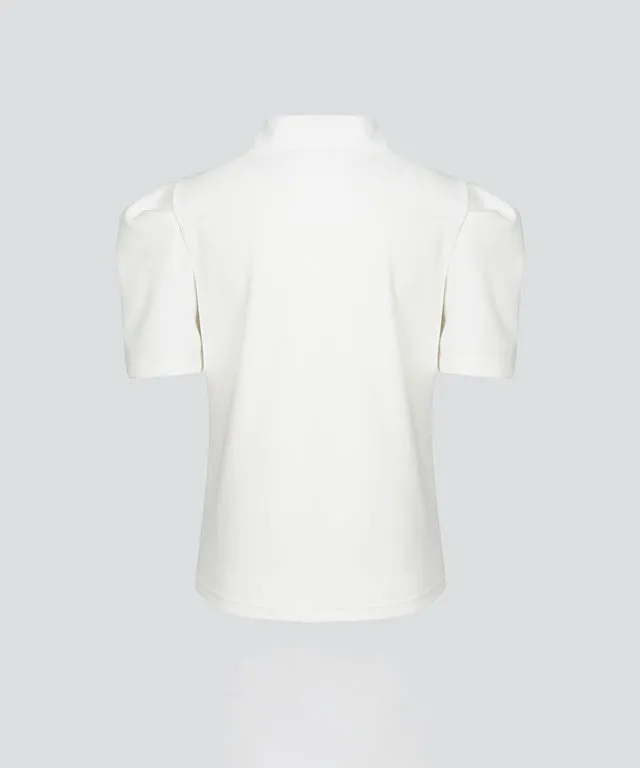 KANDINI Polo Shirts With Puff Sleeve / Short - White