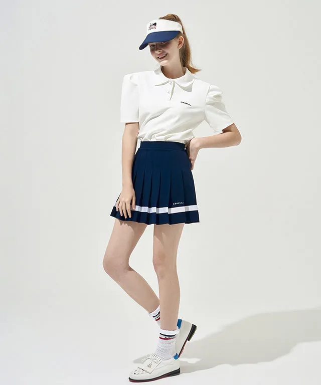 KANDINI Polo Shirts With Puff Sleeve / Short - White