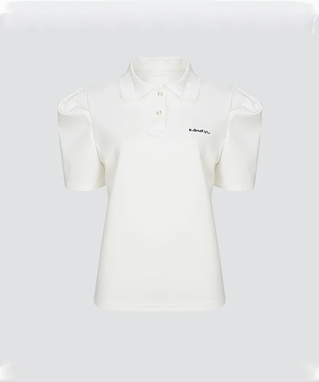 KANDINI Polo Shirts With Puff Sleeve / Short - White