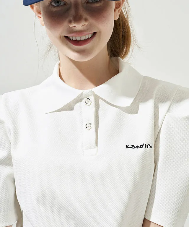 KANDINI Polo Shirts With Puff Sleeve / Short - White
