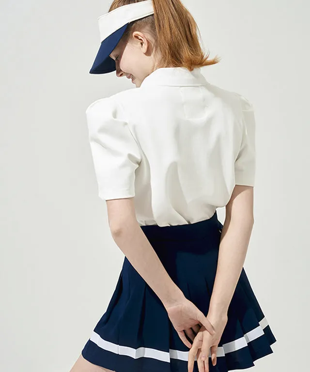 KANDINI Polo Shirts With Puff Sleeve / Short - White