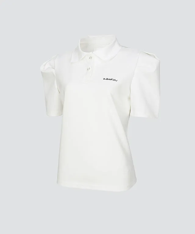 KANDINI Polo Shirts With Puff Sleeve / Short - White