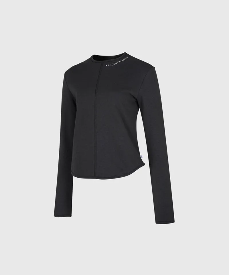 KANDINI Round Embroidered T-Shirt - Charcoal