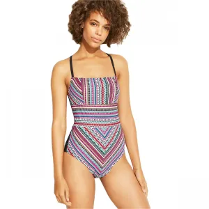 Kona Sol Women's Back Lace Up One Piece Swimsuit