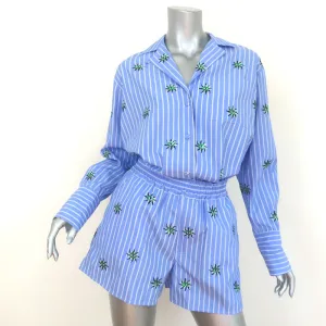 La DoubleJ Sequined Striped Shirt & Shorts Set Blue Size Extra Small NEW