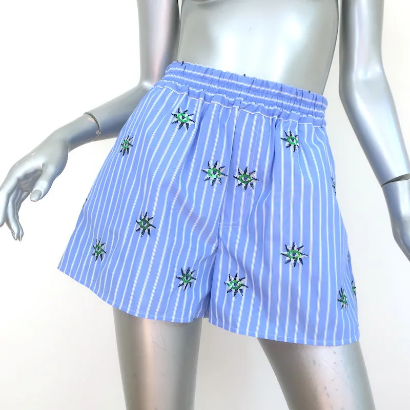 La DoubleJ Sequined Striped Shirt & Shorts Set Blue Size Extra Small NEW