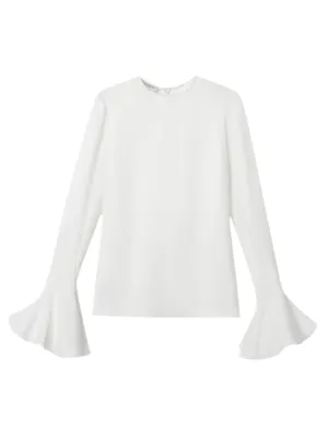 Lafayette 148 Godet Sleeve Blouse in Cloud