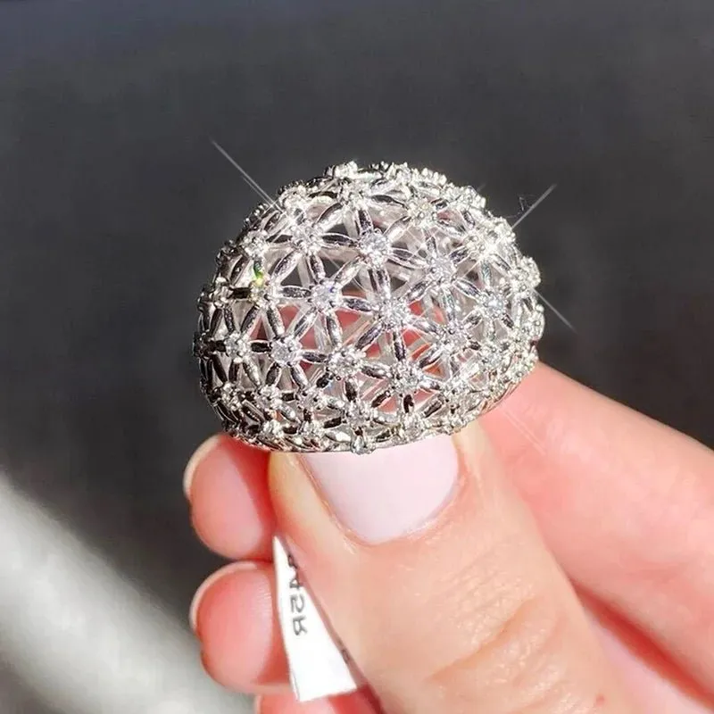 Luxury Cross Zircon Ring Jewelry  Women Anniversary Accessories