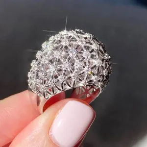 Luxury Cross Zircon Ring Jewelry  Women Anniversary Accessories