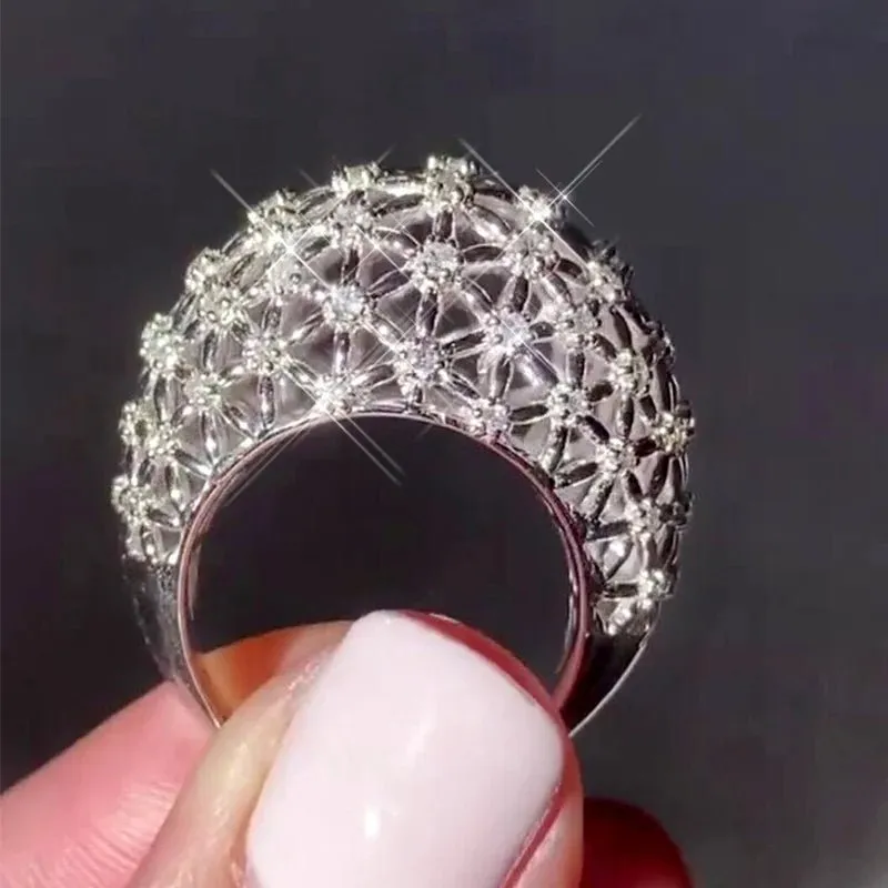 Luxury Cross Zircon Ring Jewelry  Women Anniversary Accessories
