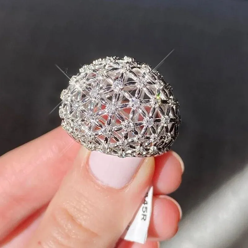 Luxury Cross Zircon Ring Jewelry  Women Anniversary Accessories