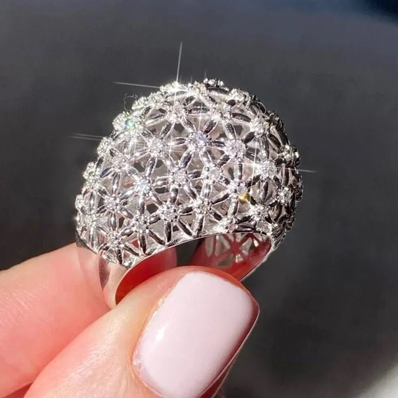Luxury Cross Zircon Ring Jewelry  Women Anniversary Accessories