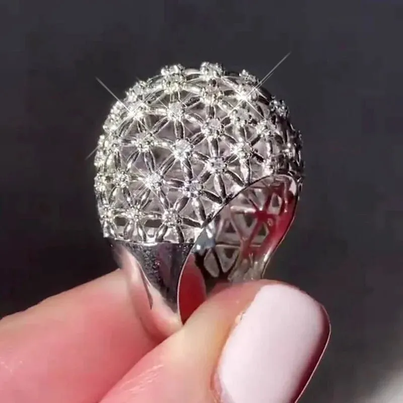 Luxury Cross Zircon Ring Jewelry  Women Anniversary Accessories
