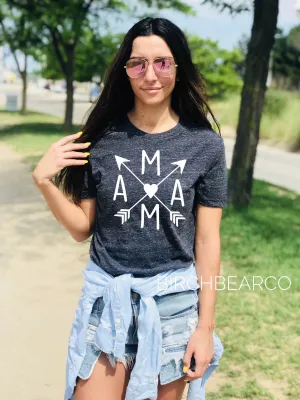 Mama Heart Arrow - Mom Shirt | Unisex Crew