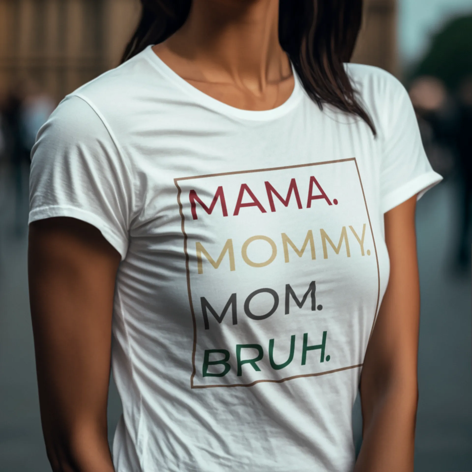 Mama, Mommy, Mom, Bruh Short Sleeve T-Shirt