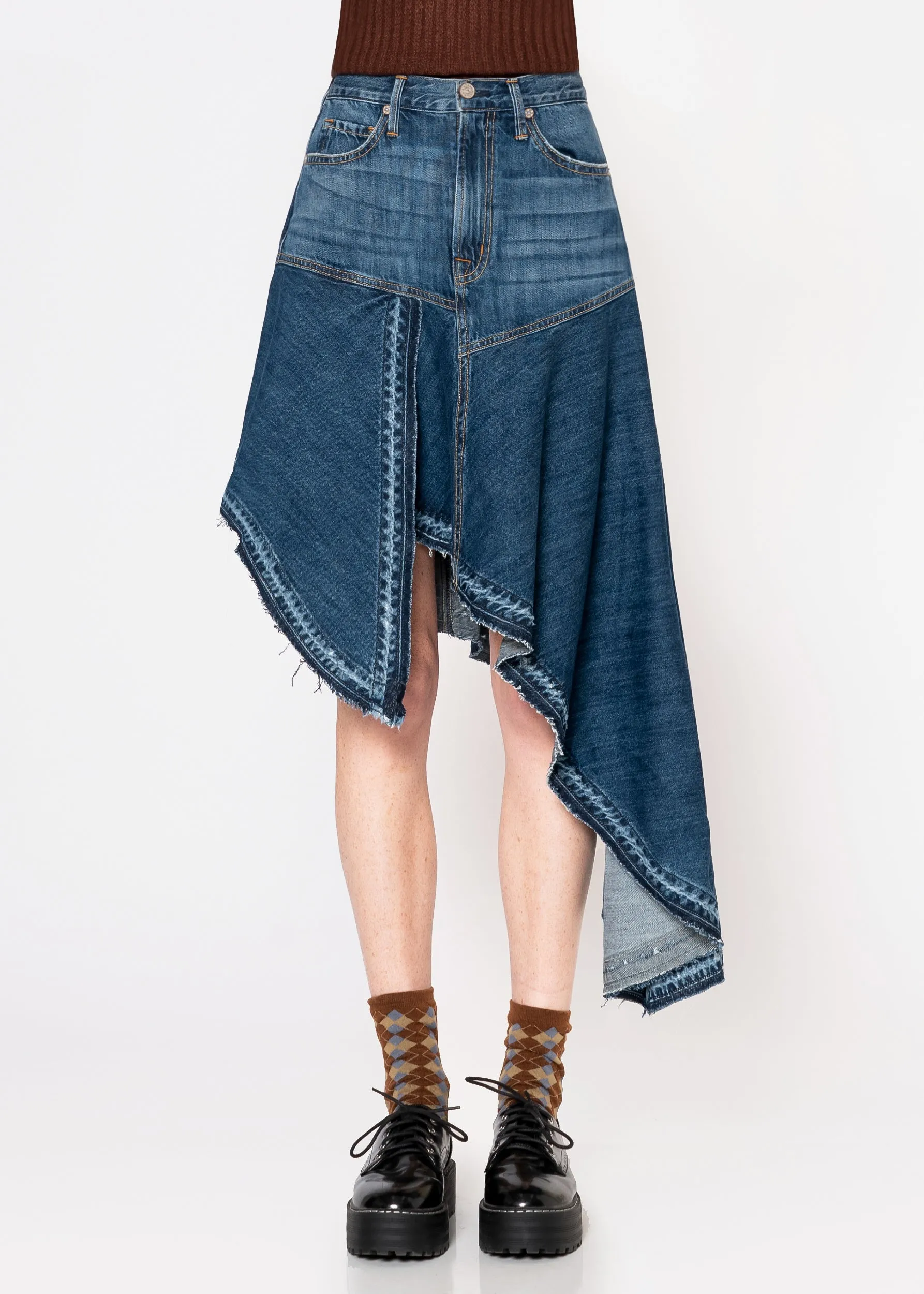 Mandy Asymmetrical Denim Skirt