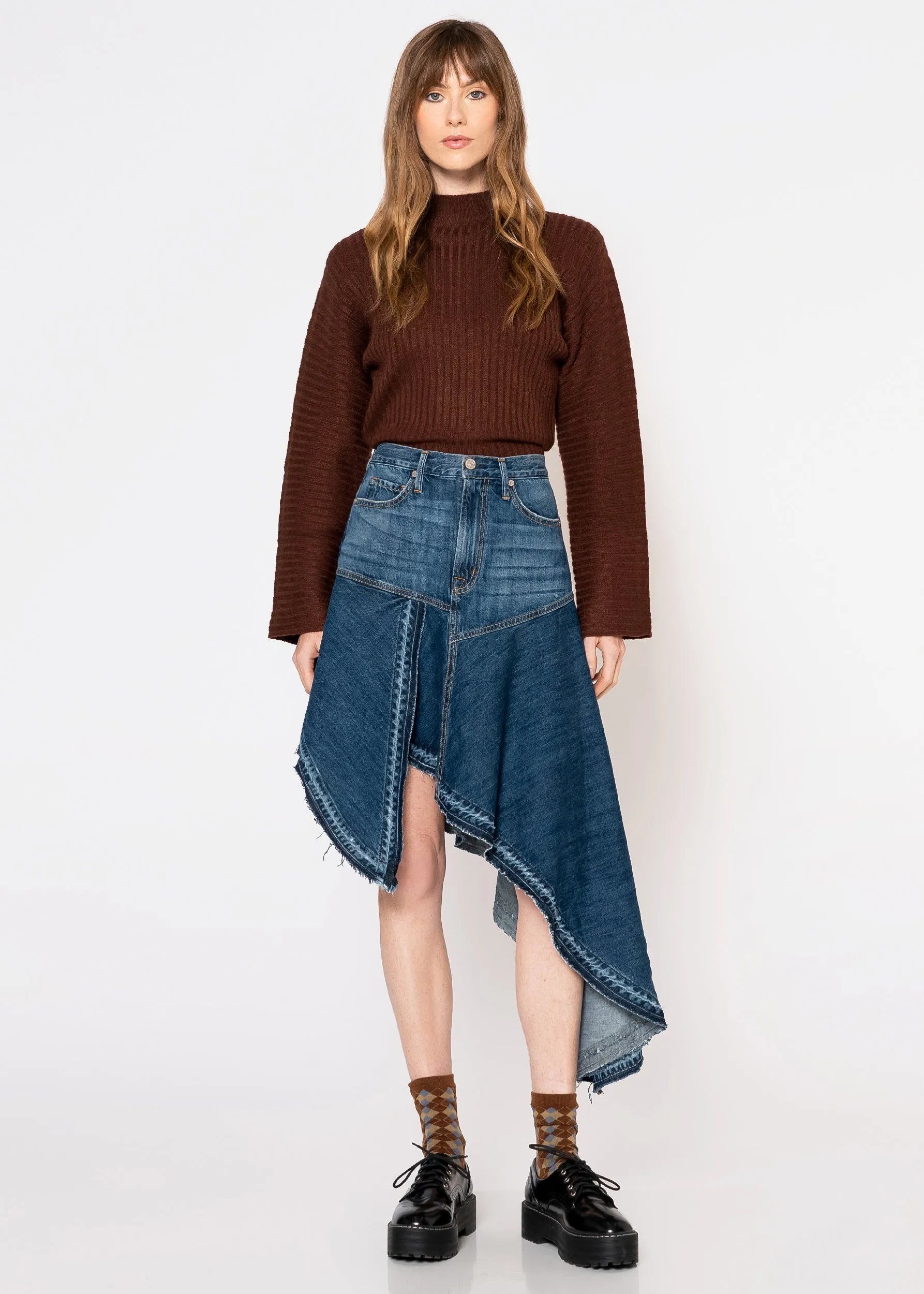 Mandy Asymmetrical Denim Skirt