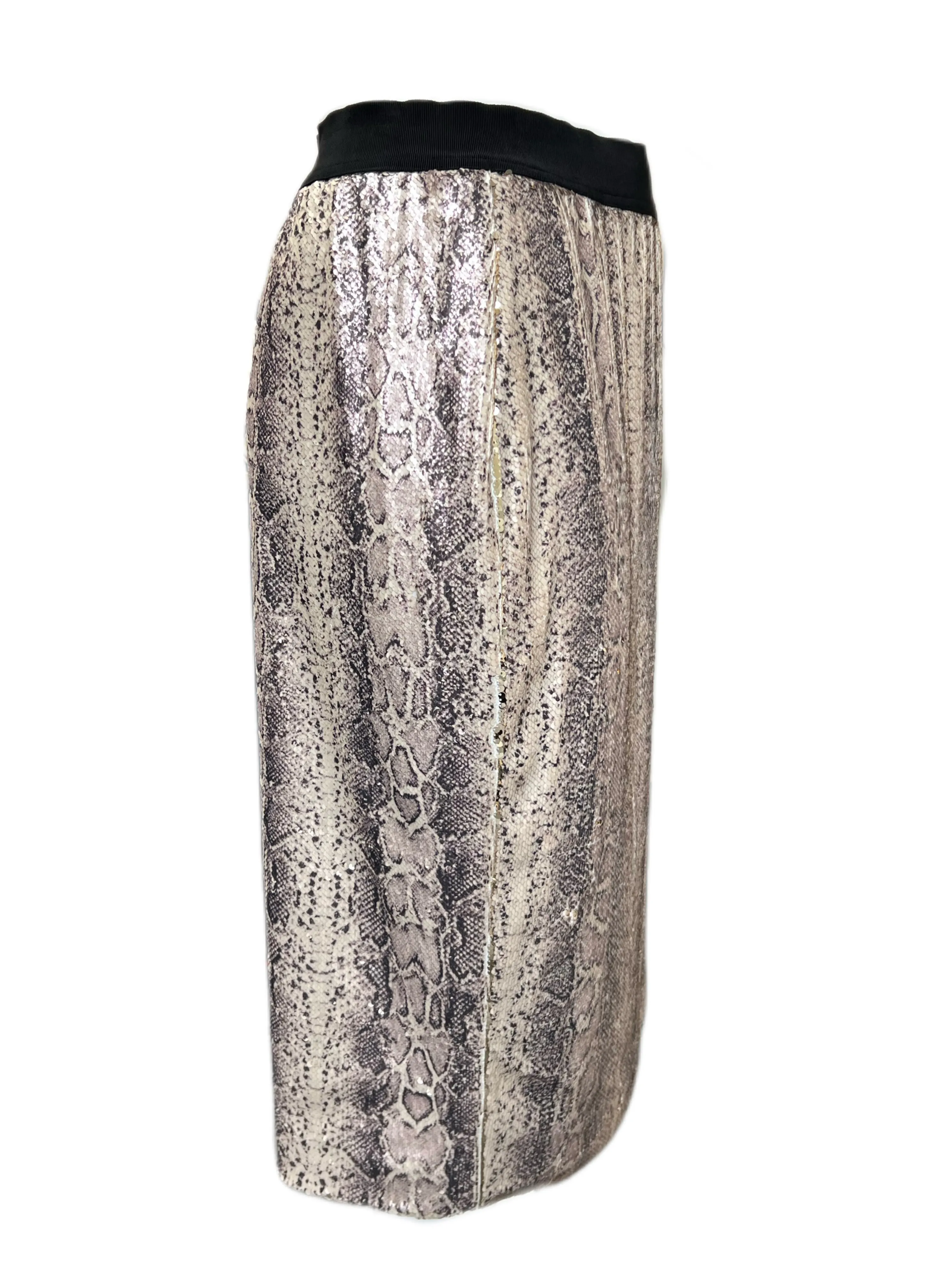 Marina Rinaldi Women's Brown Octopus Sequined Straight Skirt NWT