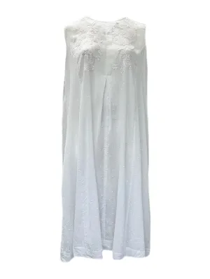 Marina Rinaldi Women's White Decorato Cotton Sequined Maxi Dress Size 22W/31